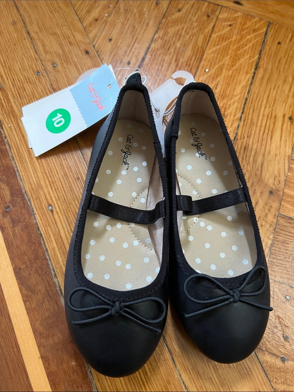 Cat & Jack Black Girls' Mary Jane Ballet Flats with Bow